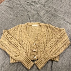 Cropped Button Up Sweater
